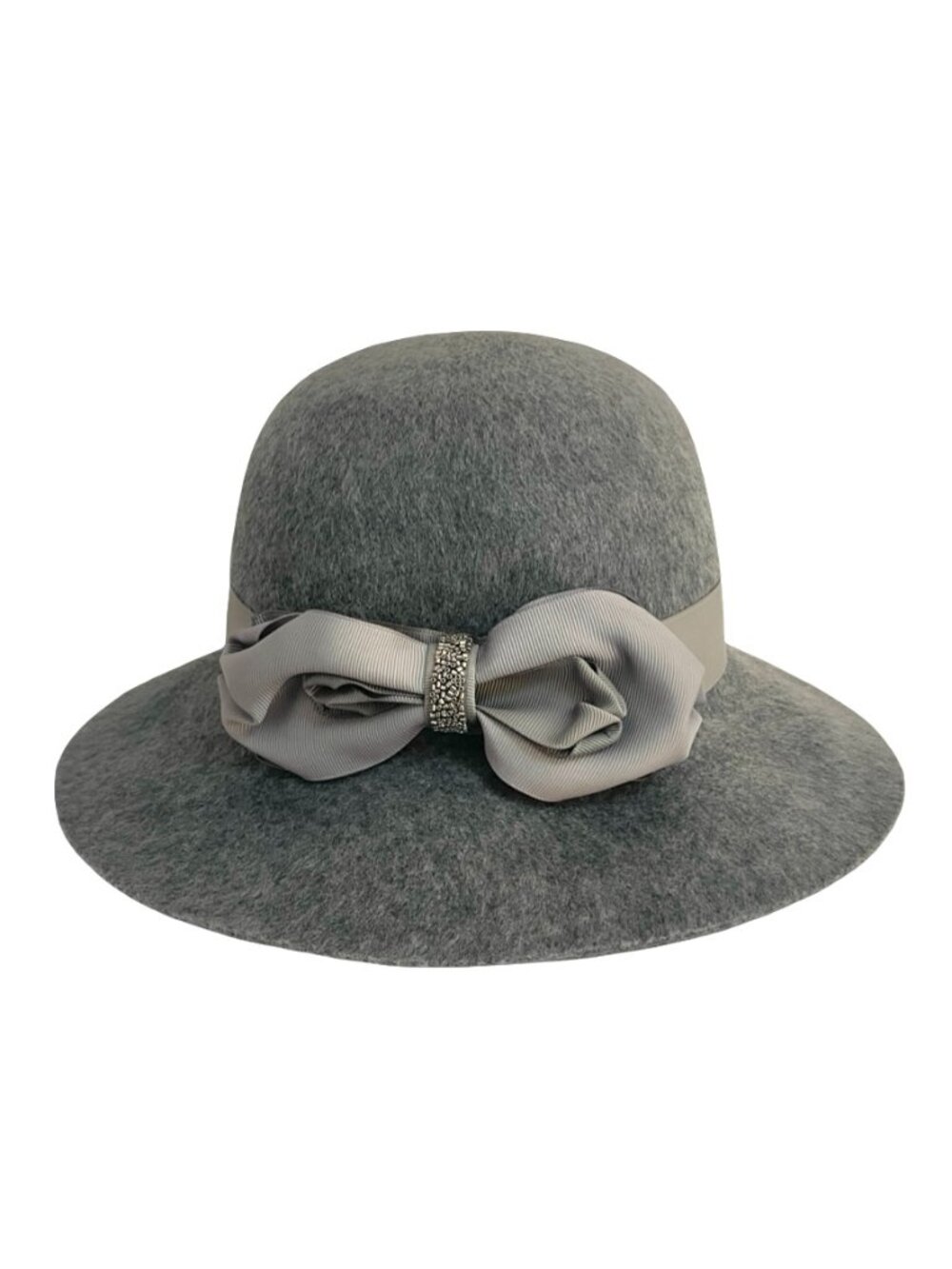 Galliano Sorbatti Grey Wool Cloche Hat 🇮🇹